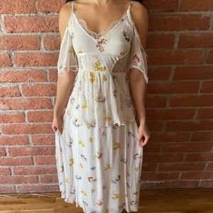 Vintage Free People White Magnolia Maxi Dress